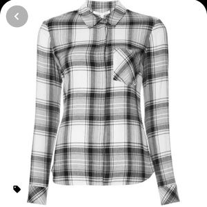 Veronica beard plaid button up shirt